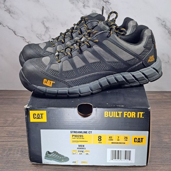 Caterpillar Shoes Cat Streamline Ct Charcoal Comp Toe Oxford Work